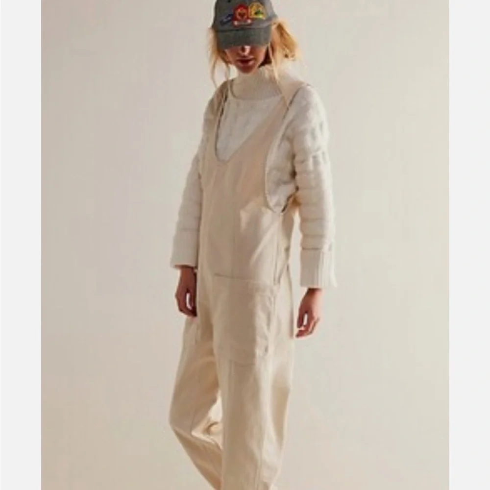 We The Free‎ - Free People High Roller Jumpsuit Overalls in cream
